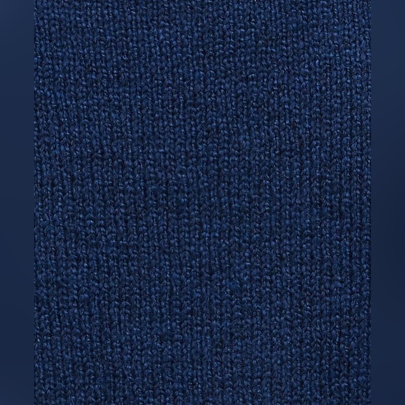 American Eagle Woven Holiday High Neck Knitted Navy Blue Sweater Size S NEW - Picture 6 of 8